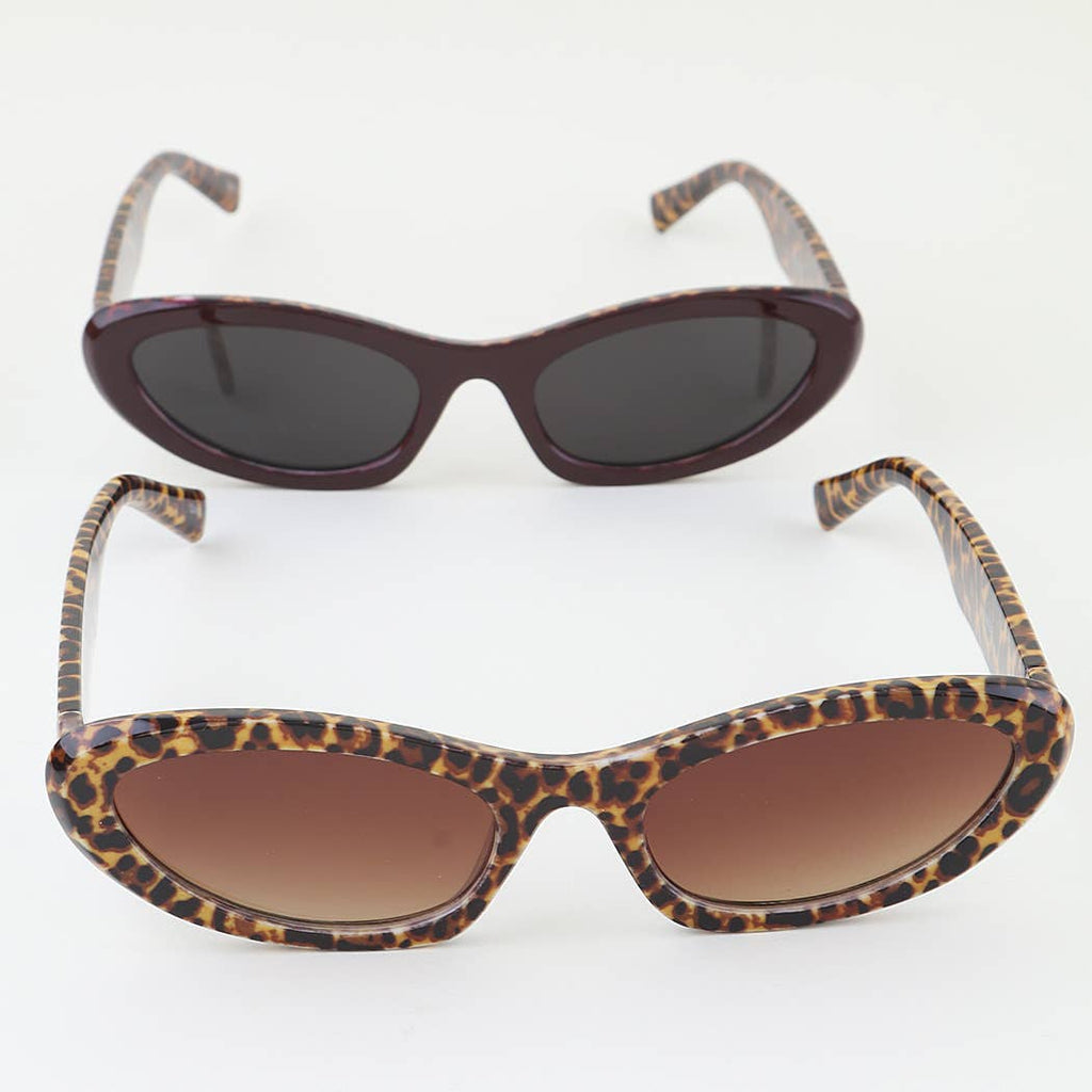 Two Toned Leopard Spy Sunglasses