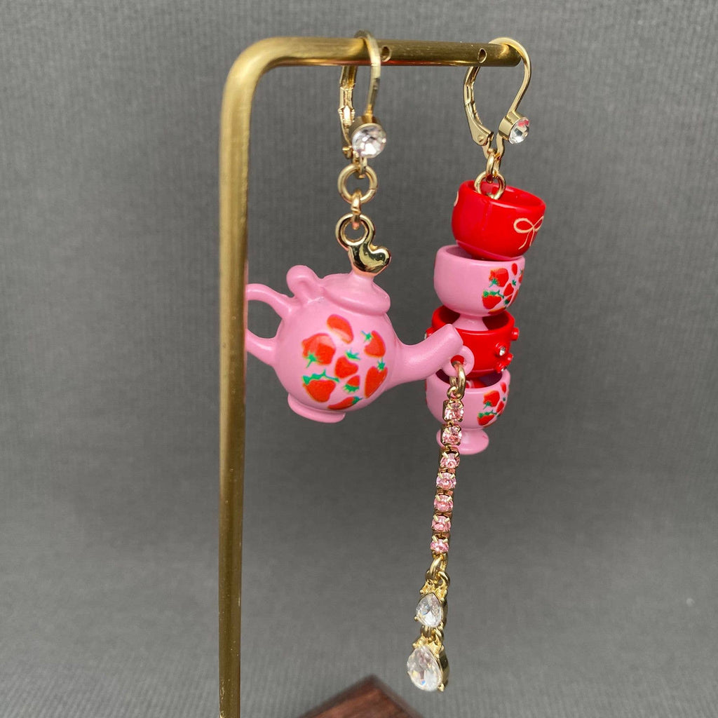 Gold Plated Teapot & Teacup Earrings