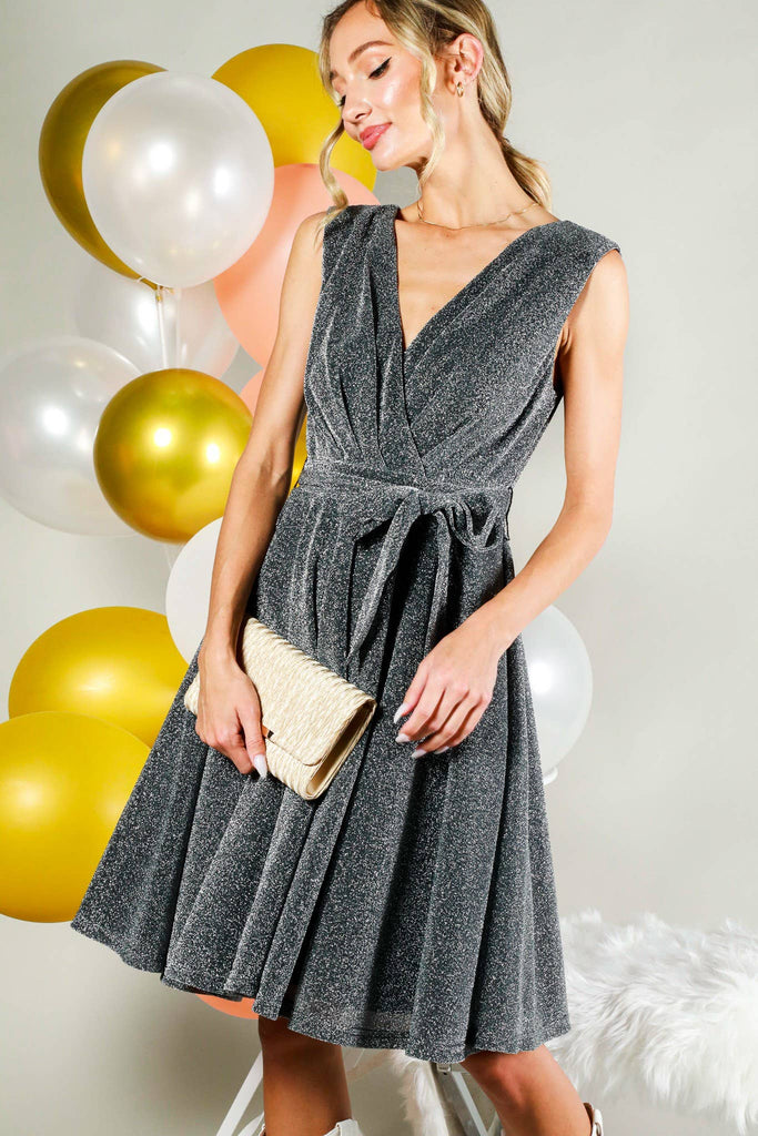 Rhodium Sparkle Swing Dress