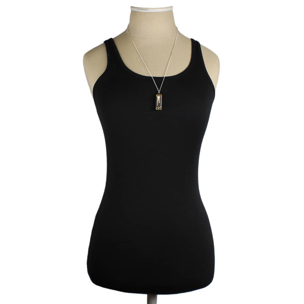 Silver Harmonica Necklace