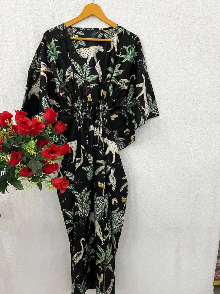 Black Jungle Cotton Caftan