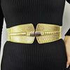 Wide Patent Buckle Belt: Black