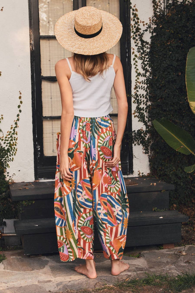 Fruit Medley Tropical Wide Leg Pants