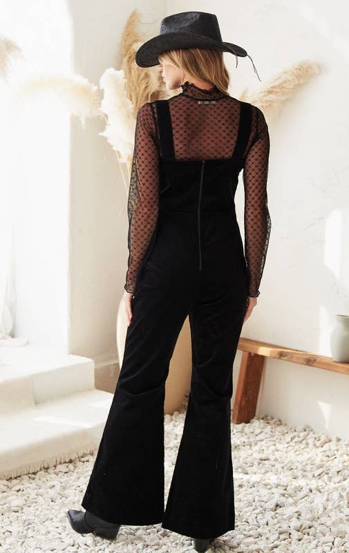 Corduroy Button Down Jumpsuit