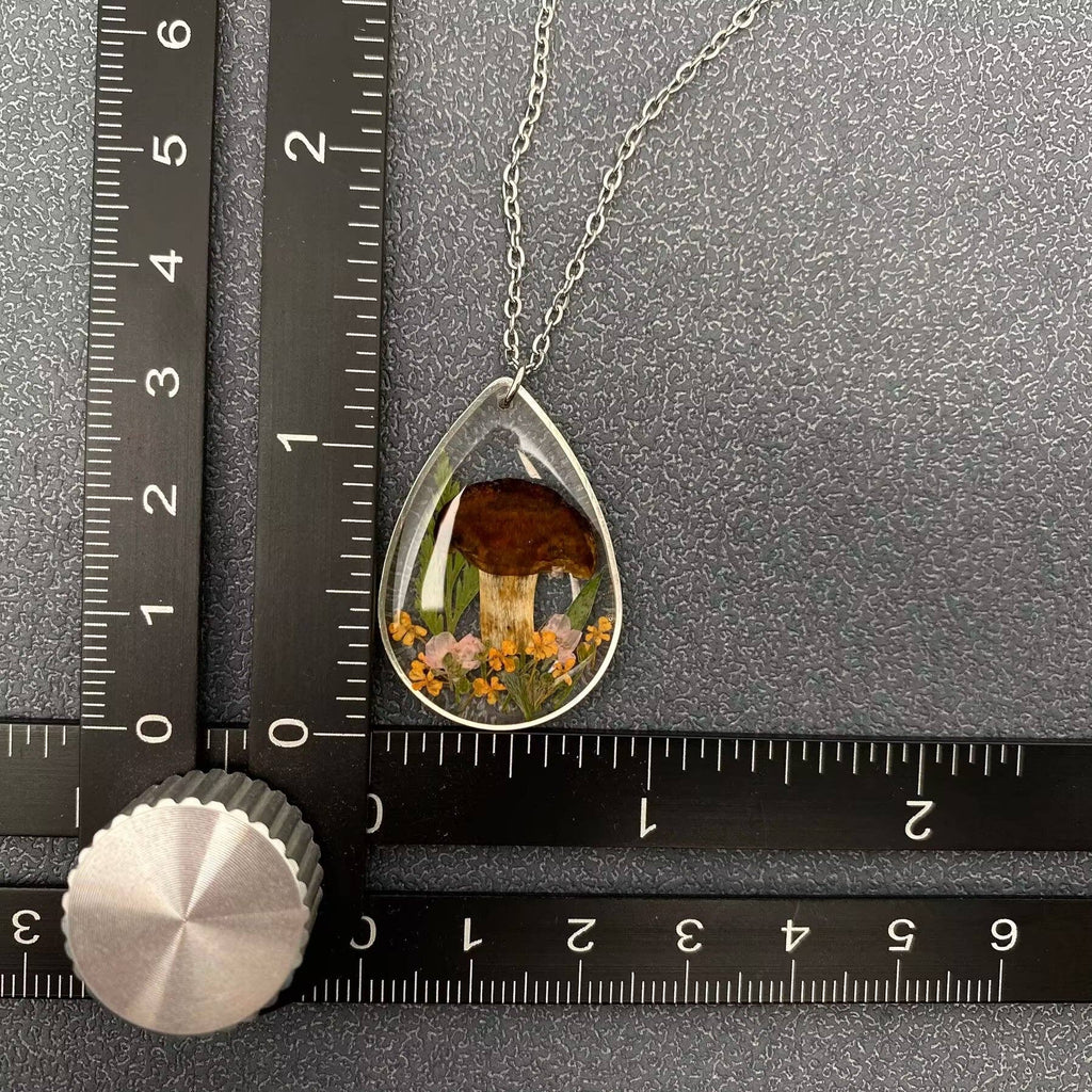Dried Mushroom Drop Charm Necklace- PDF