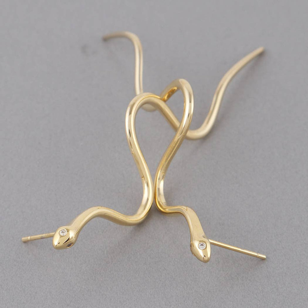Slithering Snake Earrings: Silver