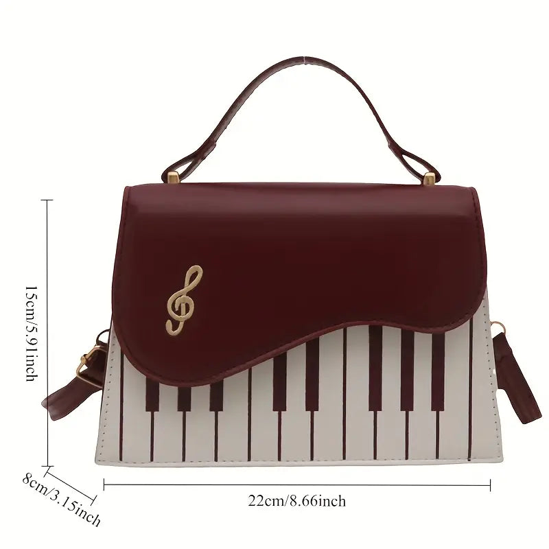 Sweet Note Piano Purse: Black