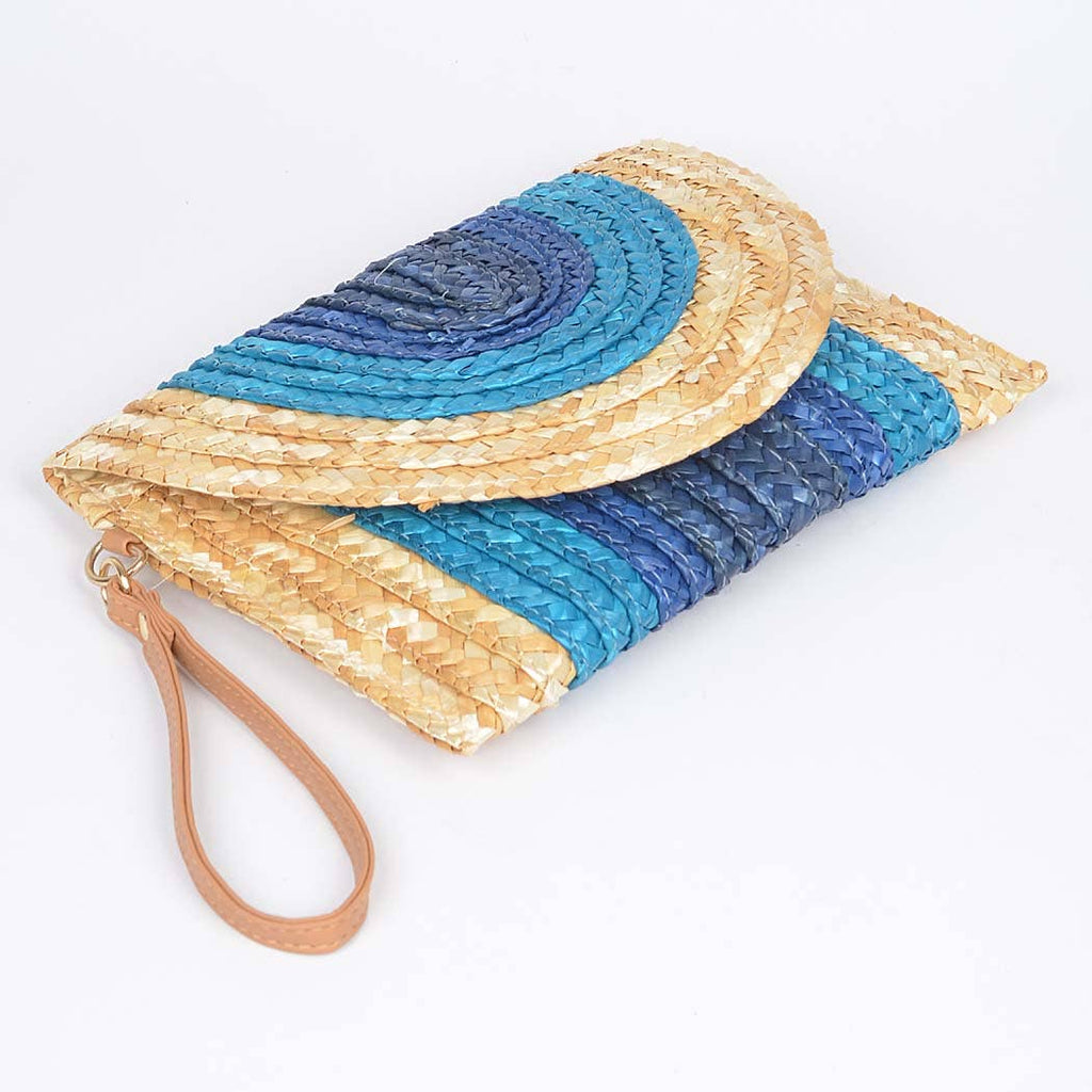 Straw Rainbow Envelope Purse: Yellow