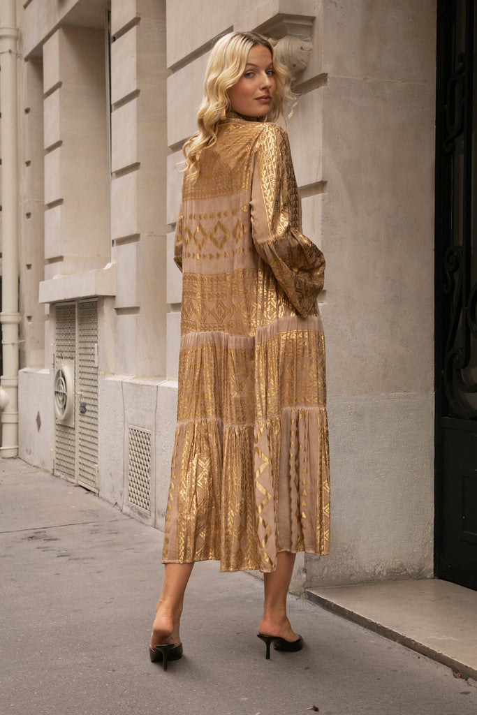 Gilded Goddess Flowy Dress