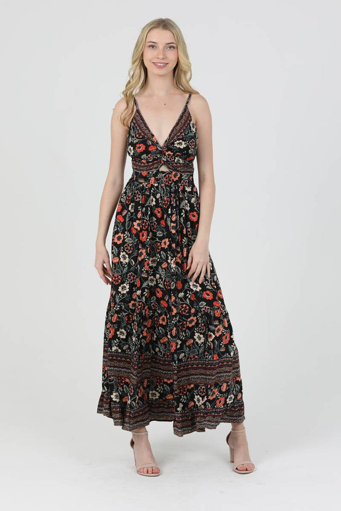 Floral Twist Maxi Dress