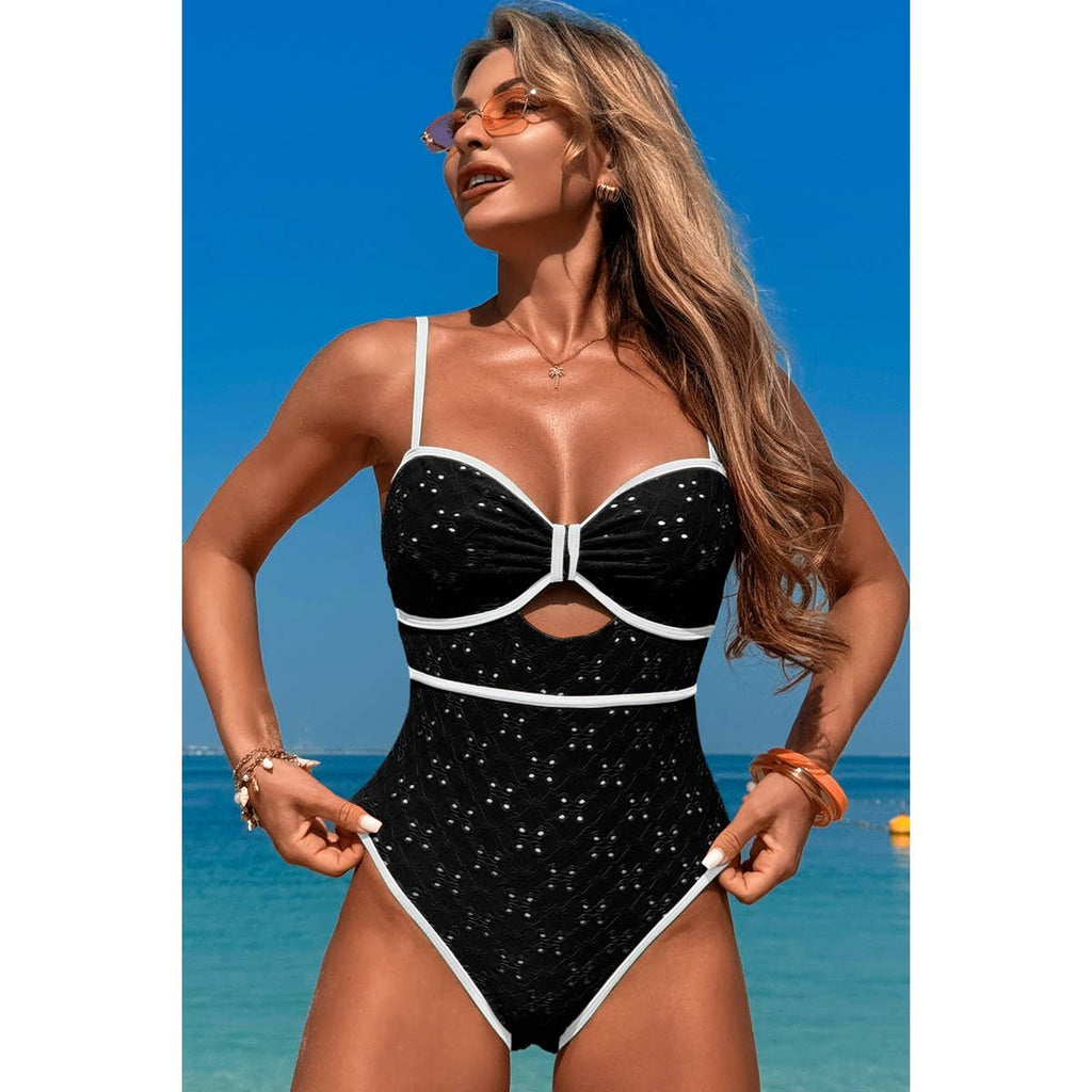 Stretch Eyelet Swimsuit