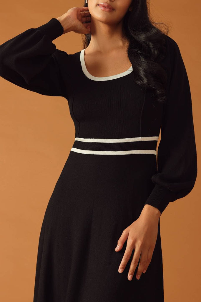 Chanel Balloon Sleeve Sweater Dress