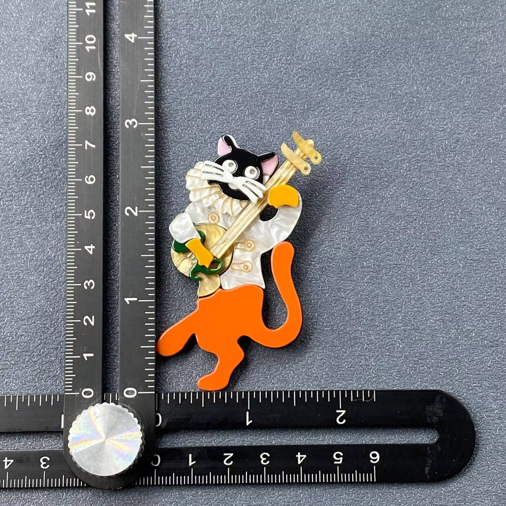 Musical Cat Acrylic Brooch
