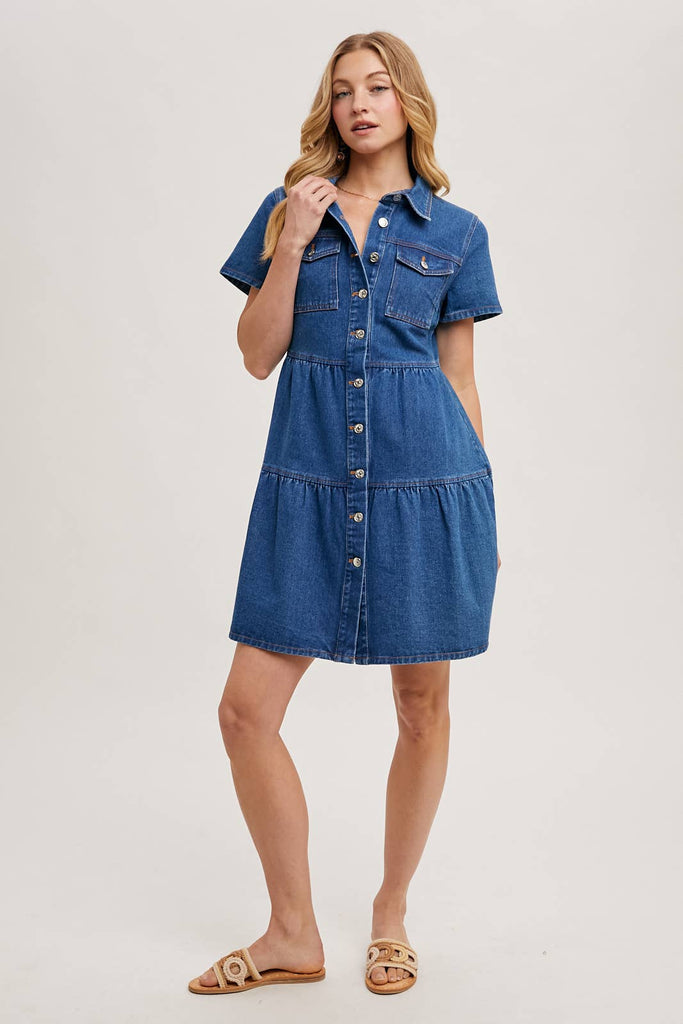 Tiers of Joy Denim Dress