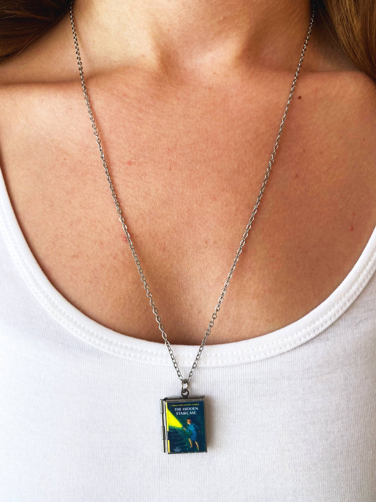 Book Locket Necklace - Nancy Drew - The Hidden Staircase: Stainless Steel