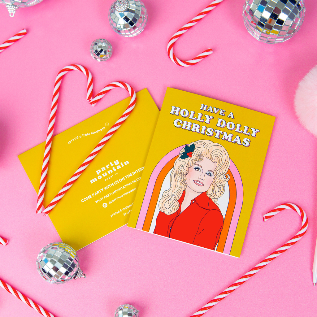 Holly Dolly Christmas Card