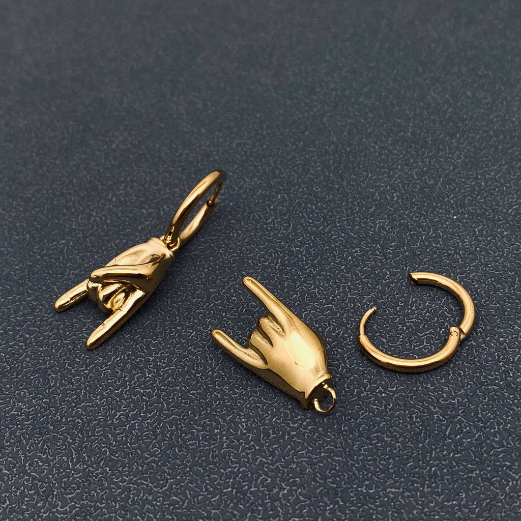 Gold Plated Rock & Roll Earring