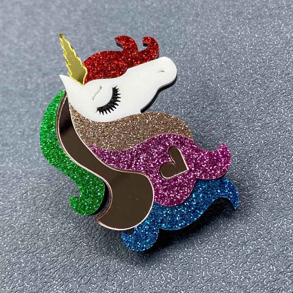 Unicorn Acrylic Brooch