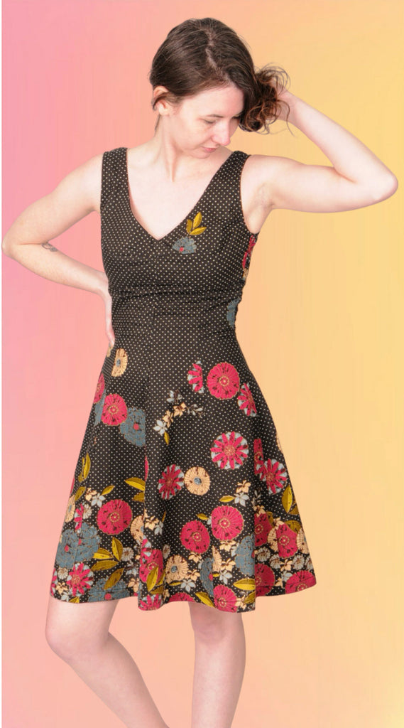 Floating Flowers Flare Dress