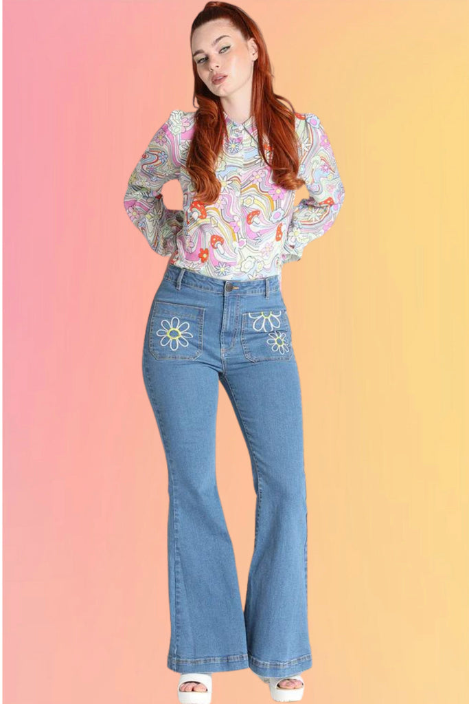 Flower Power Bellbottom Jeans