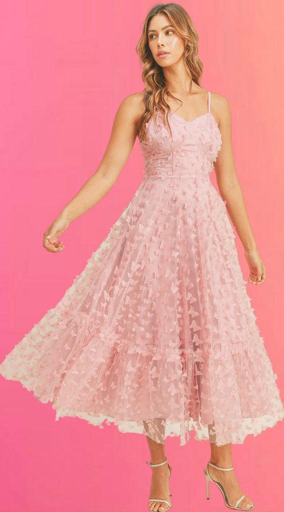 Blush All A-Flutter Dress