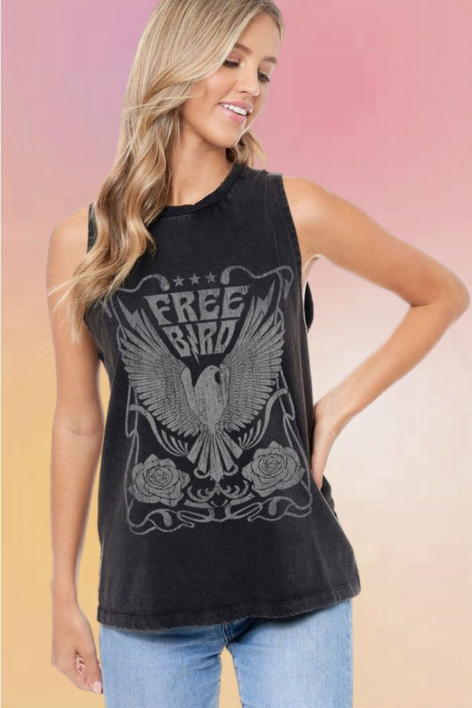 Free Bird Mineral Wash Tank Top