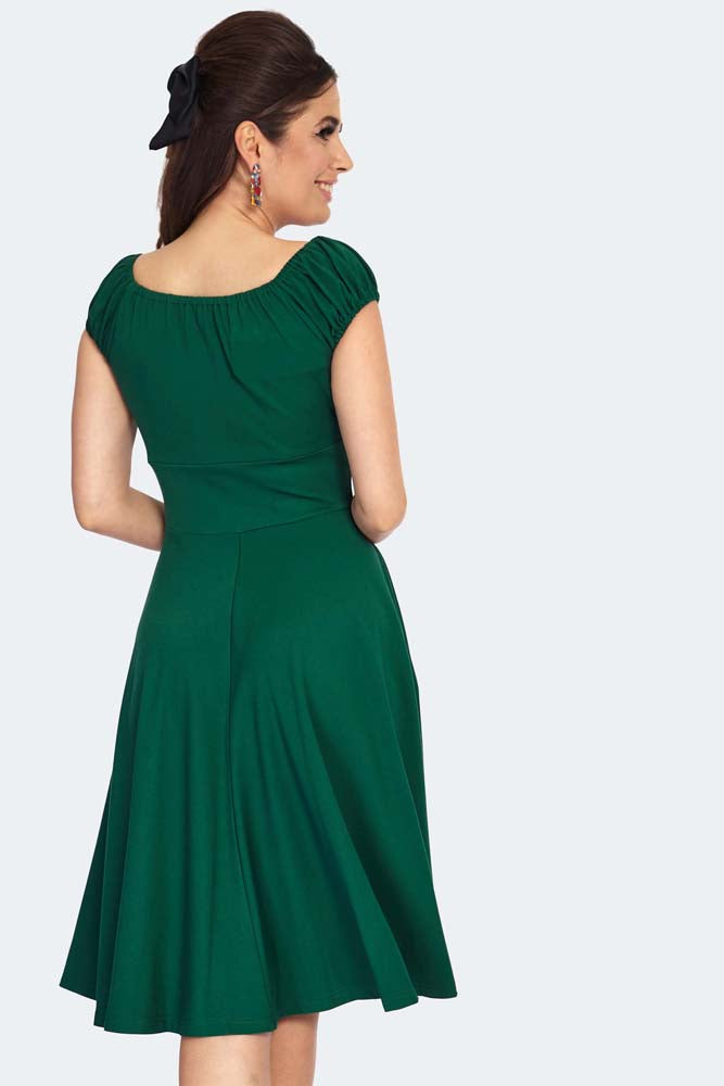 Forest Green Gathering Dress