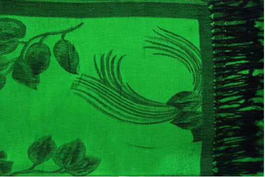 Silk Blend Floral Pashmina: Green