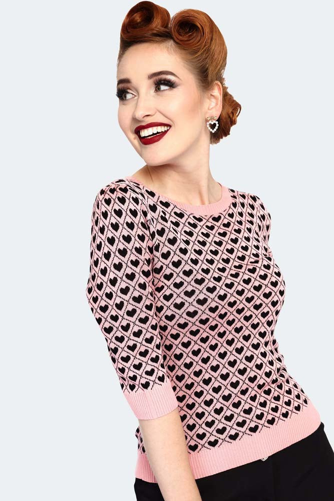 Blushing Hearts Sweater