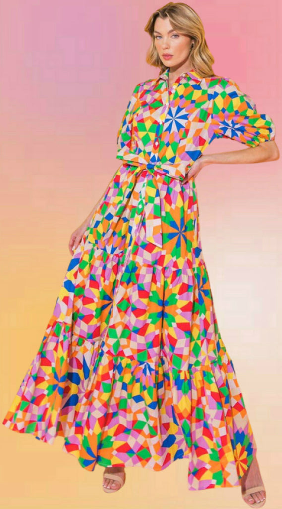 Kaleidoscope Of Cuteness Cutton Maxi