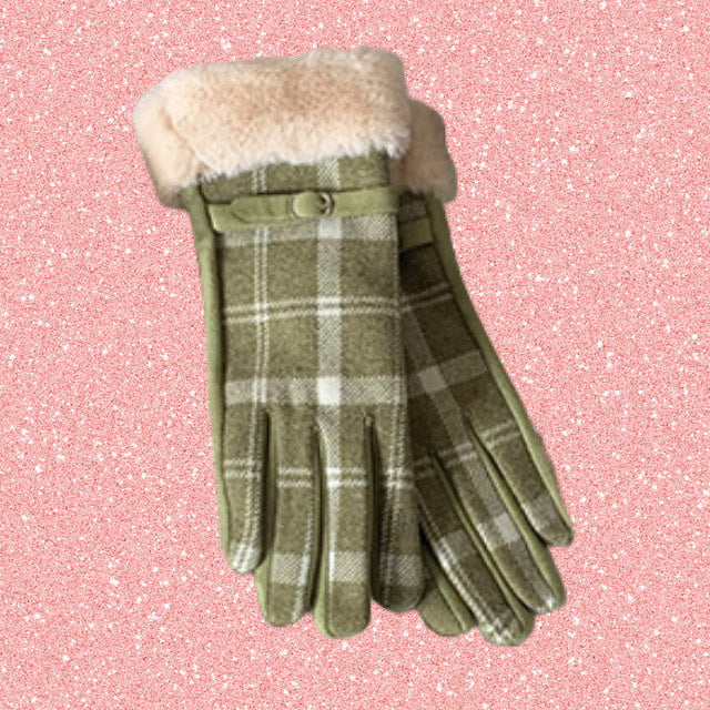 Kiwi Plaid Gloves