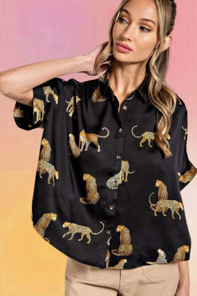 Silky Leopard Blouse