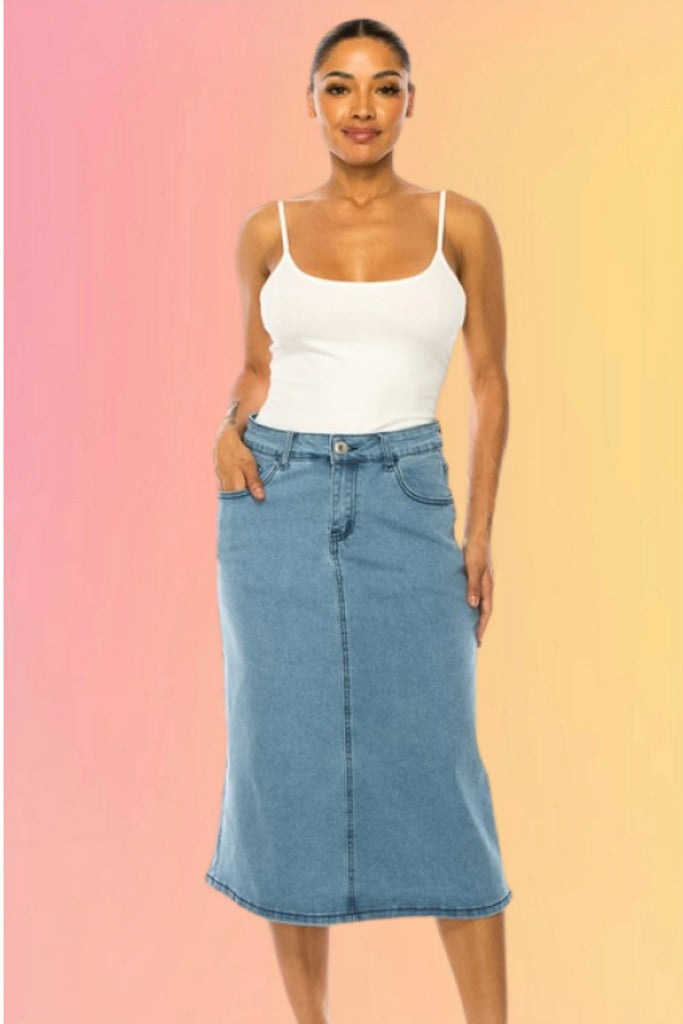 Light Denim Vintage Cut Skirt