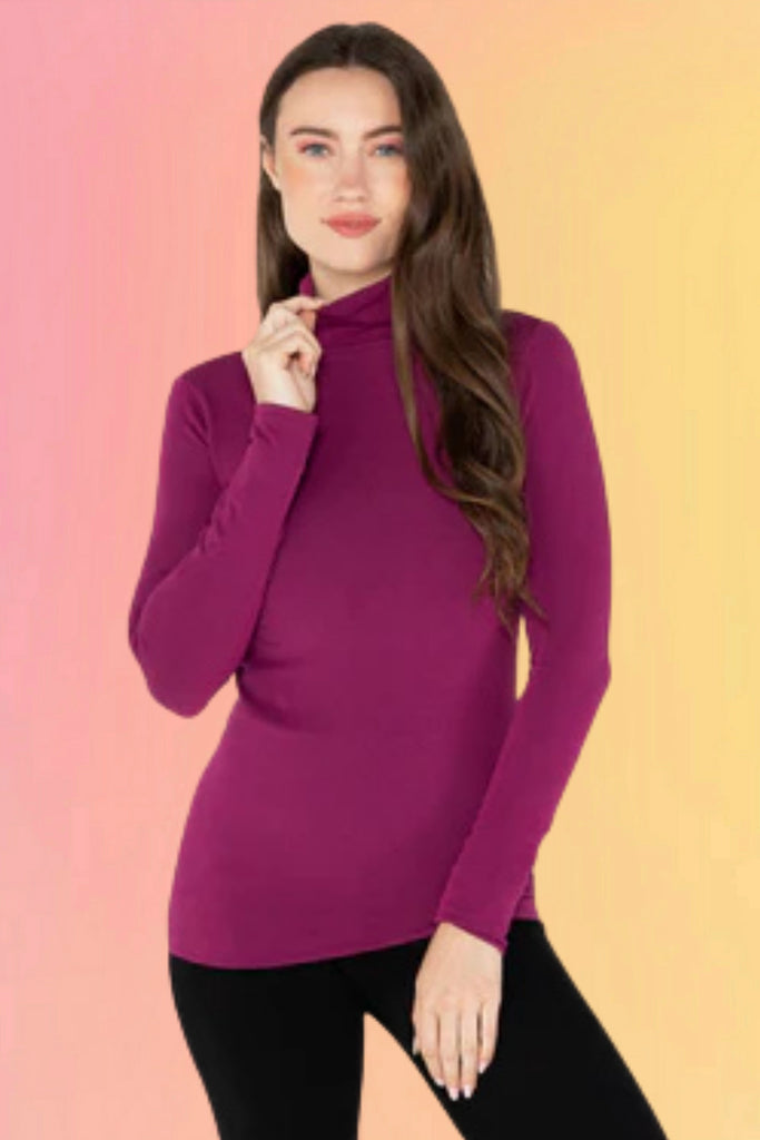 Bamboo Turtle Neck: Magenta