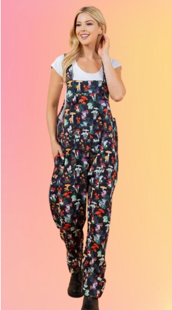 Night Shrooms Corduroy Overalls