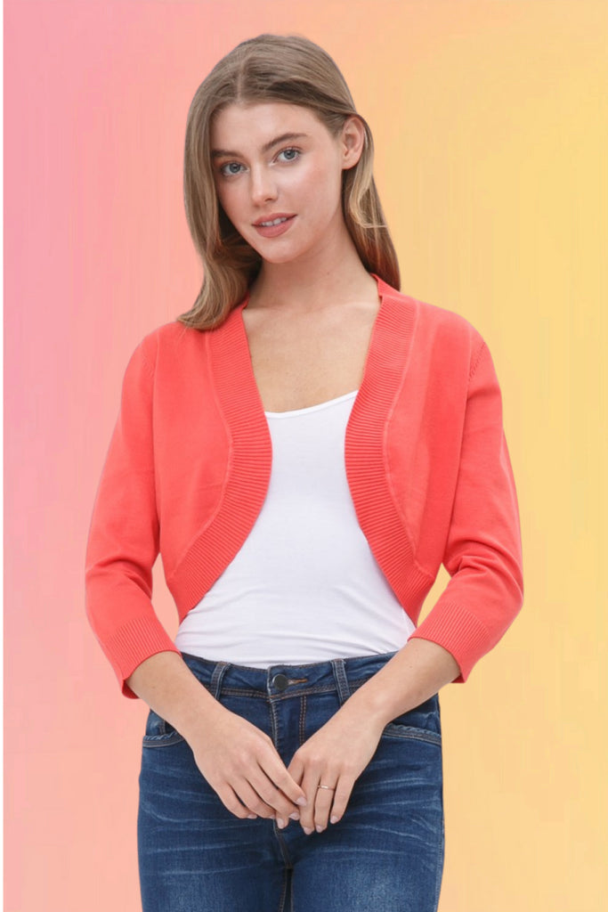 Classic Knit Bolero: Orange