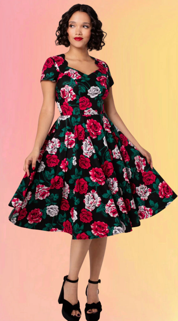 Painted Roses Swing Dress