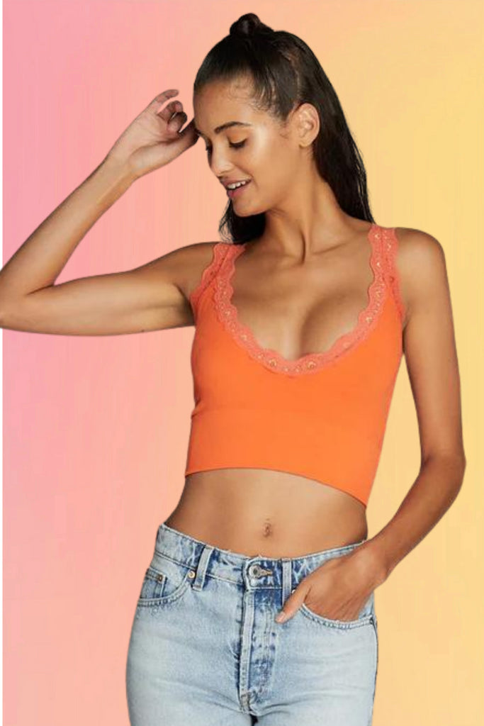 Papaya Lace Trim Cami