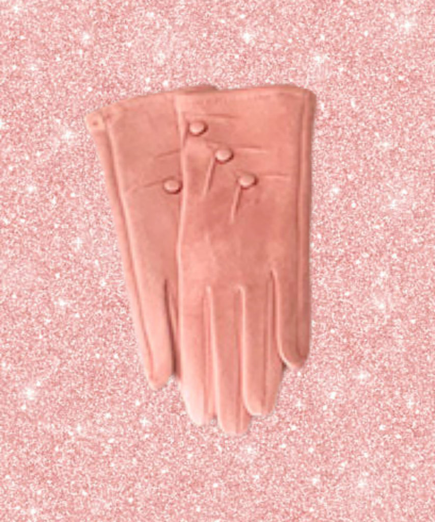 Pink Sueded Gloves