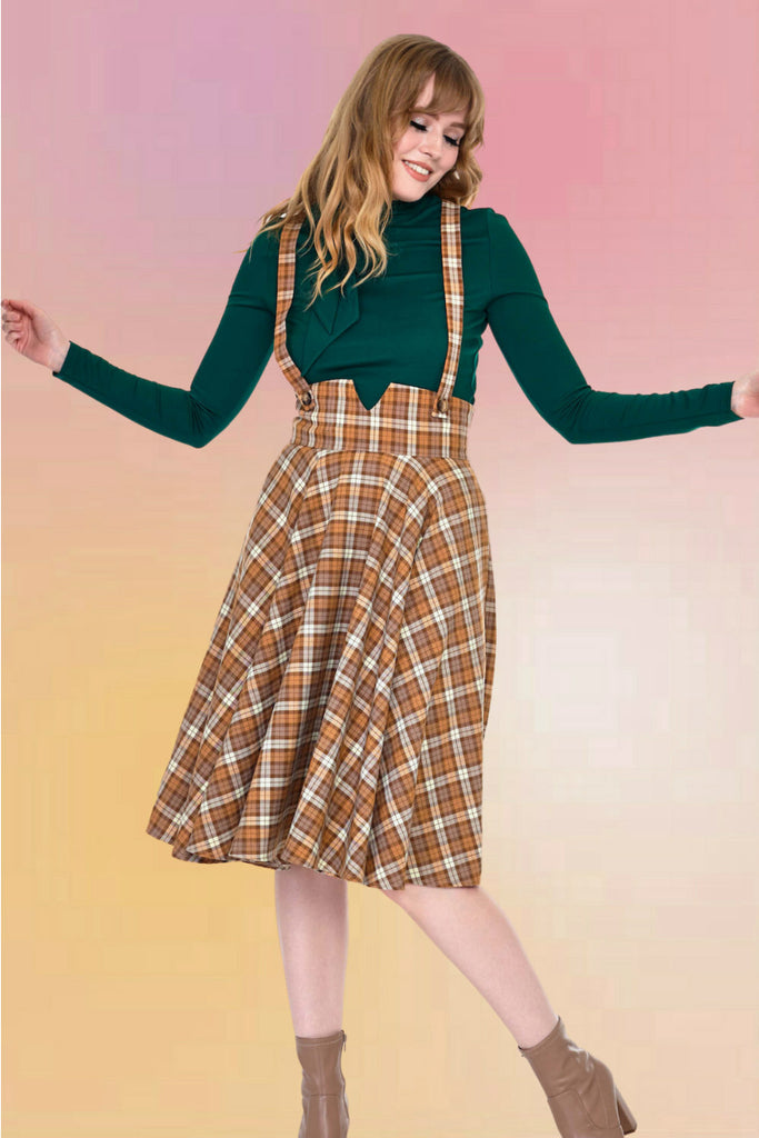 Plaid Flair Suspender Skirt