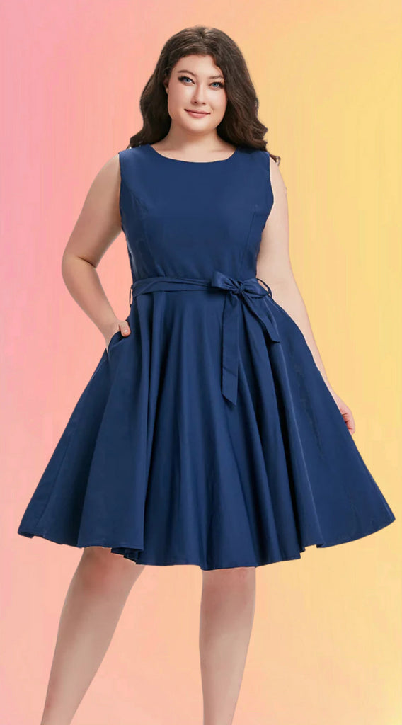 Classic Navy Swing Dress