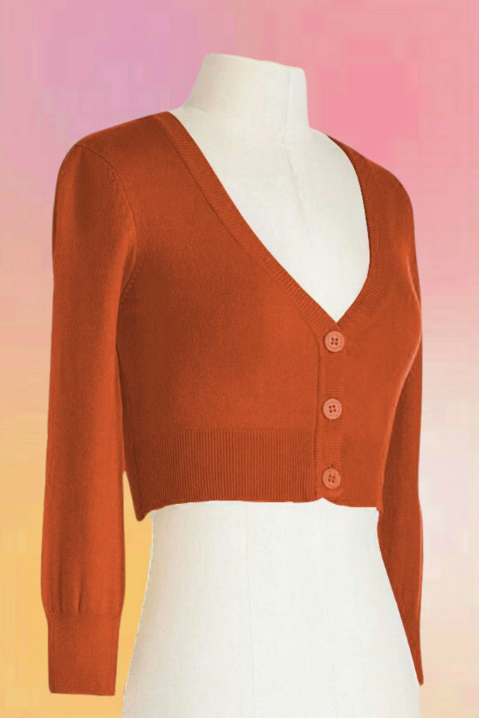 Pumpkin Cropped Cardigan
