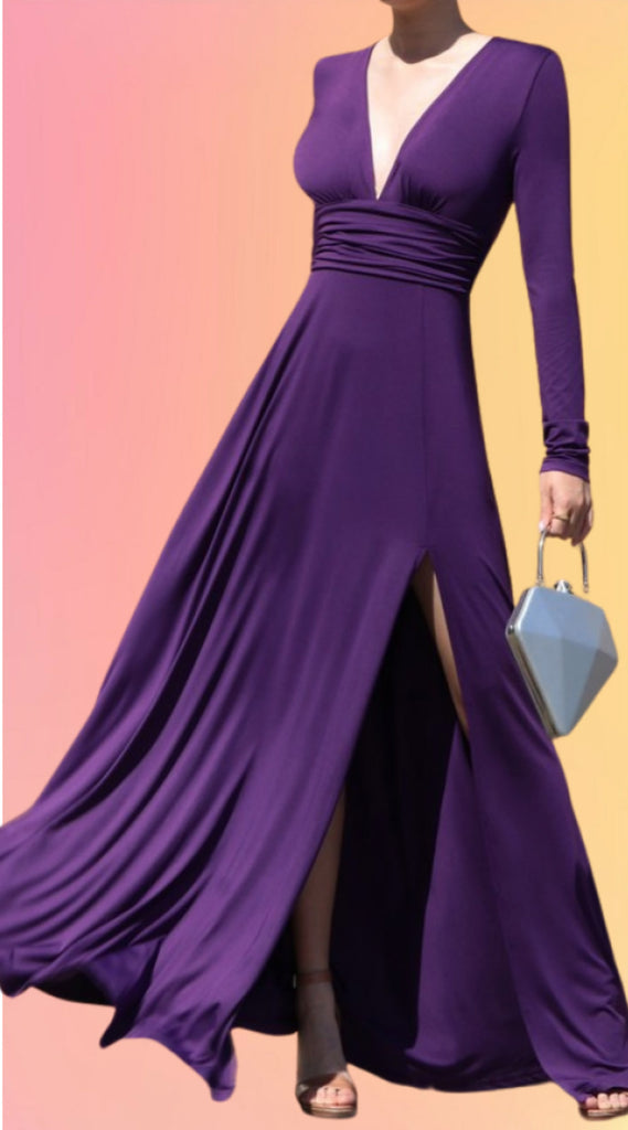 Florence Jersey Maxi Dress: Purple