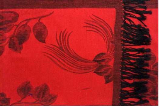 Silk Blend Floral Pashmina: Red