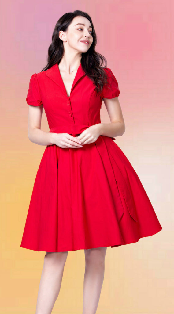 Red Set Go Swing Dress