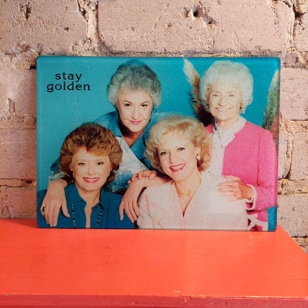 Stay Golden Glass Cutting Board