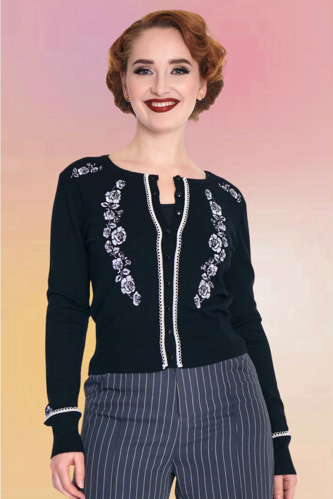 Rose Embroidered Cardigan