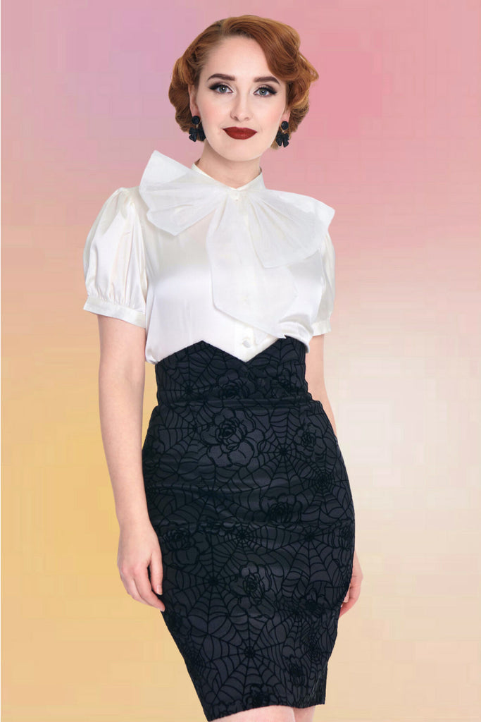 Floral Spider Wed Pencil Skirt
