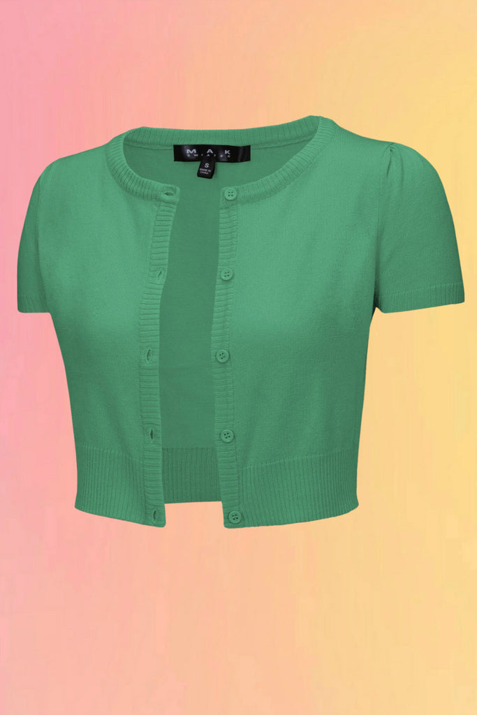 Short Sleeve Crewneck Crop Card: Spring Green