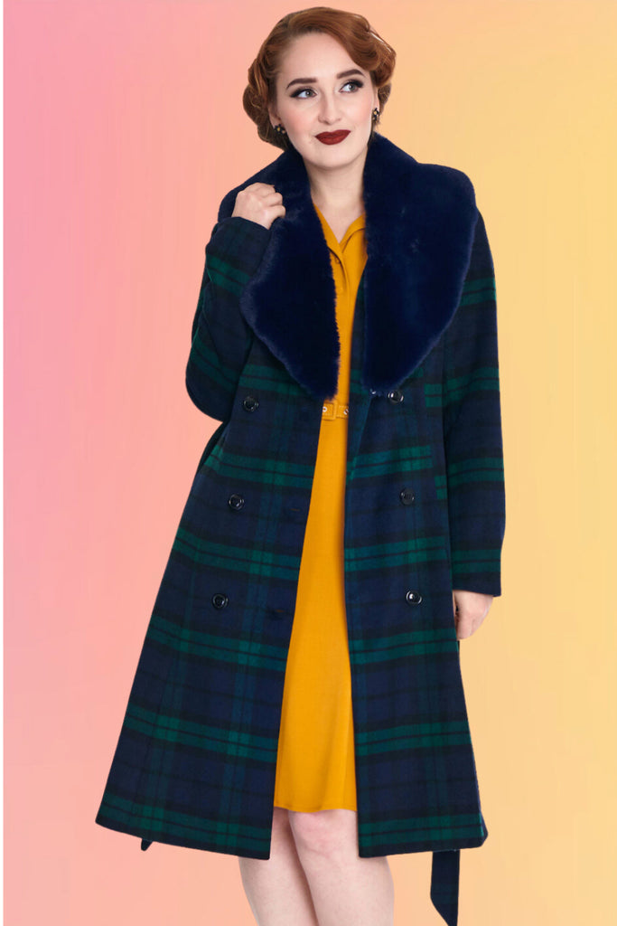 Wool Blend Tartan Coat
